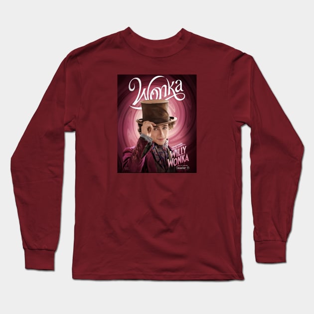 Wonka film poster shirt Long Sleeve T-Shirt by VALOO✨️